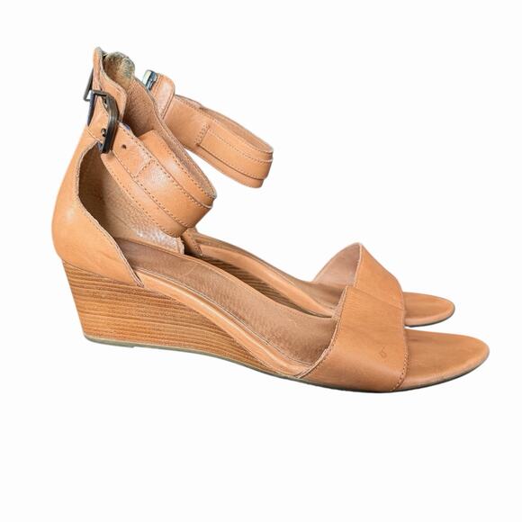 UGG 10 Char Ankle Strap Wedge Sandals Brown Leather Open Toe Comfort - Picture 5 of 10